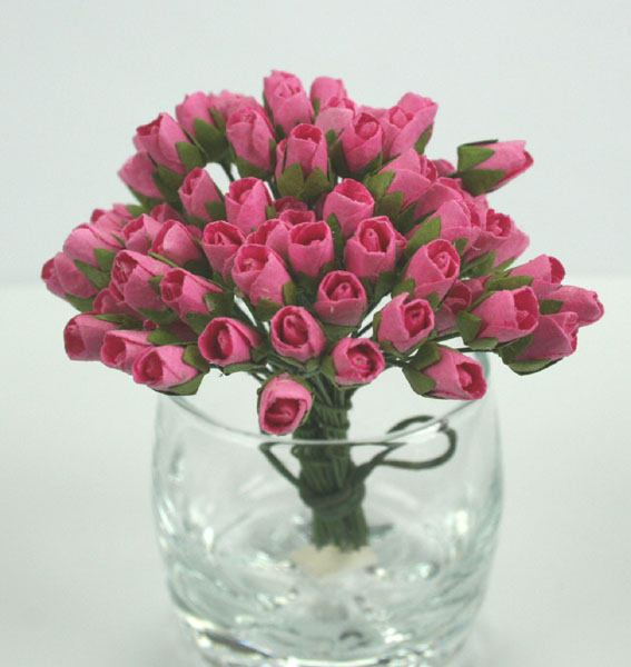 Green Tara - Paper Flowers - Mini Rose - Pink