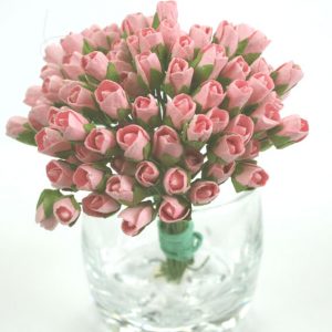 Green Tara - Paper Flowers - Mini Rose - Pale Pink
