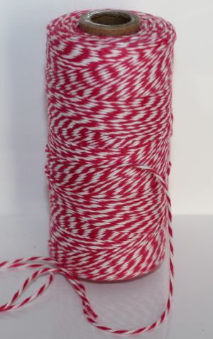 Bakers Twine - Hot Pink and White