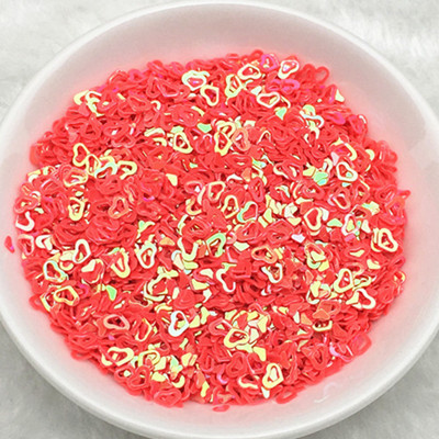 Hollow Heart Confetti 3mm - AB Red