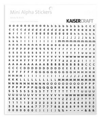 Kaisercraft - Mini Alpha Stickers - White & Black