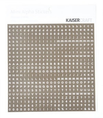 Kaisercraft - Mini Alpha Stickers - Chocolate & White