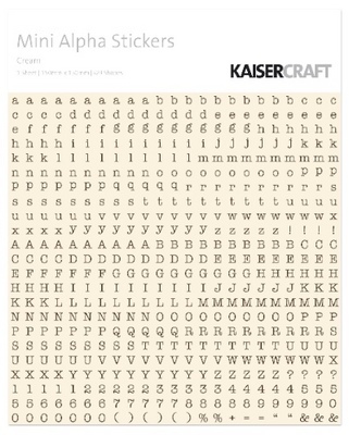 Kaisercraft - Mini Alpha Stickers - Cream