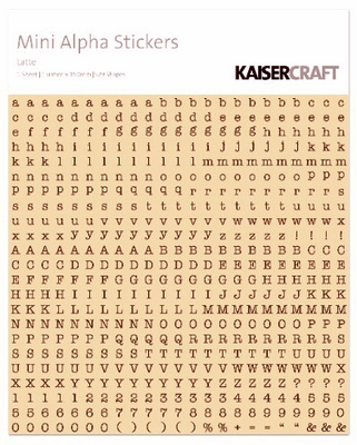 Kaisercraft - Mini Alpha Stickers - Latte
