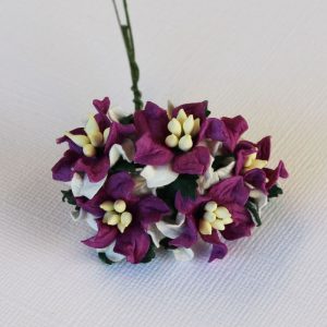 Mulberry Flowers - Gardenia - Small - Purple & White
