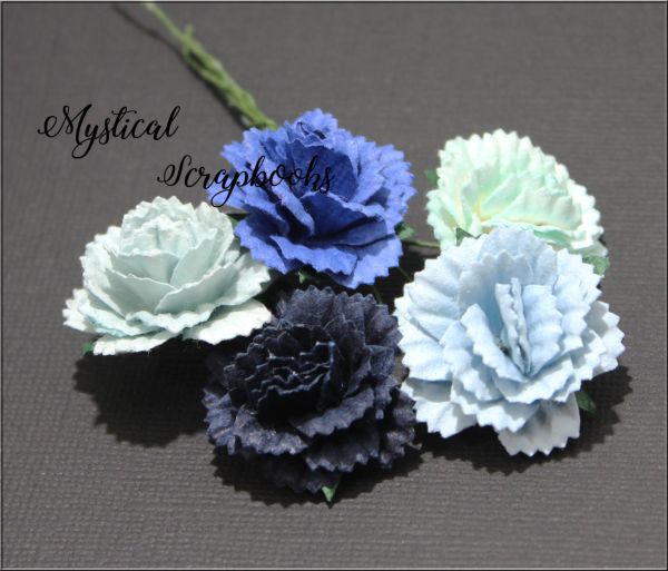 Mulberry Flowers - Carnations - Mixed Blues