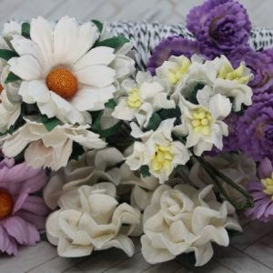 Mulberry Flowers - Mixed Bag - Set A Purple & White